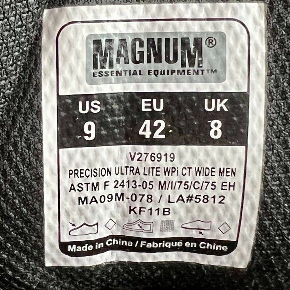 Magnum Essential Equipment Brown Leather Ion Mask Steel Toe Work Boots Size 9W - Picture 5 of 8